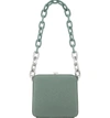 THE VOLON CUBE CHAIN HANDLE LEATHER BAG - GREEN,A19509401