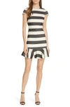 ALICE AND OLIVIA FANTINE RUFFLED STRIPE DRESS,CC902R43517