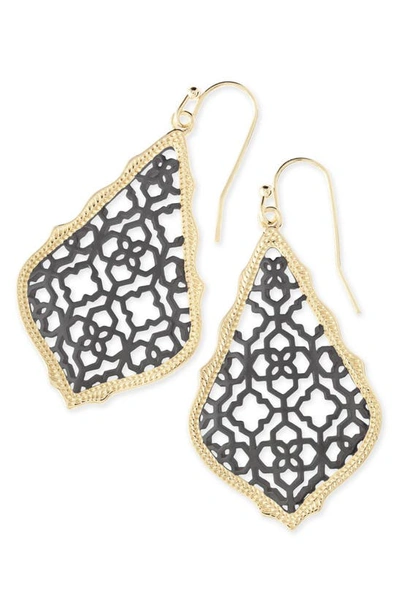 Kendra Scott 'addie' Drop Earrings In Gunmetal/ Gold