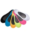 Hot Sox Women's Solid Foot No Show Socks 6 Pack In Black