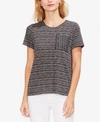 VINCE CAMUTO STRIPED PATCH-POCKET T-SHIRT