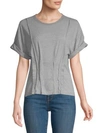 CURRENT ELLIOTT Pin-Tuck Cotton T-Shirt