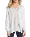 Karen Kane Cotton Embroidered Tunic In Off White