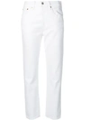 Levi's White Ribcage Ankle Straight Jeans In White