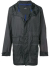 Ps By Paul Smith Parka Lightweight Rain Jacket In Black