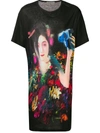 YOHJI YAMAMOTO YOHJI YAMAMOTO OVERSIZED PRINT T-SHIRT - 黑色