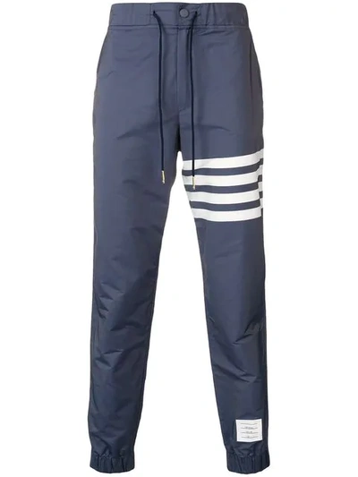 Thom Browne Stripe Detail Slim Trousers - 蓝色 In Blue