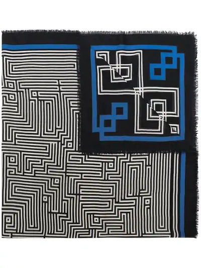 Haider Ackermann Wool Square Graphic Print Scarf - 蓝色 In Blue