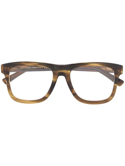 Gucci Eyewear Square Frame Glasses - 棕色 In Brown