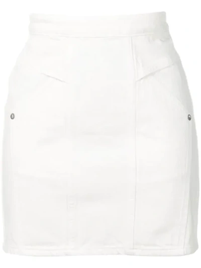 Adaptation Fitted Denim Skirt In White