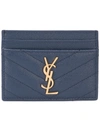 SAINT LAURENT SAINT LAURENT MONOGRAM CARD CASE - BLUE