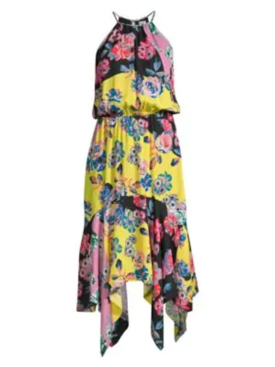 Parker Cosma Halter Midi Dress In Carmine Floral
