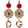 DOLCE & GABBANA DOLCE AND GABBANA GOLD FLOWER CRYSTAL EARRINGS