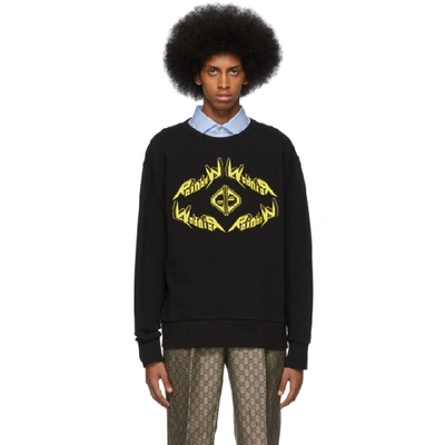 Gucci Slogan-print Cotton-jersey Sweatshirt In 1131 Black