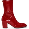 GUCCI GUCCI RED PATENT PRINTYL BOOTS