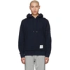 THOM BROWNE THOM BROWNE NAVY PIQUE 4-BAR HOODIE