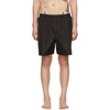 OFF-WHITE OFF-WHITE BLACK OVERSIZED RUBBER LOGO SWIM SHORTS