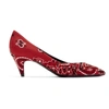 SAINT LAURENT SAINT LAURENT RED CHARLOTTE BANDANA HEELS