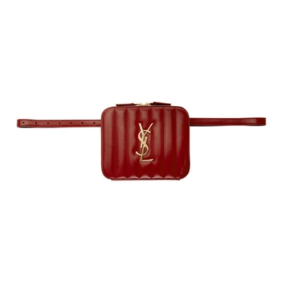 Saint Laurent Vicky Lambskin Leather Belt Bag - Burgundy In Red