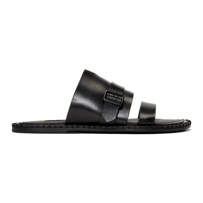 Ann Demeulemeester 10mm Leather Slide Sandals In Black