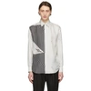 GIVENCHY GIVENCHY WHITE AND BLACK SILK GRAPHIC PRINTED SHIRT