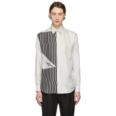 Givenchy Mixed Stripe Silk Shirt In White