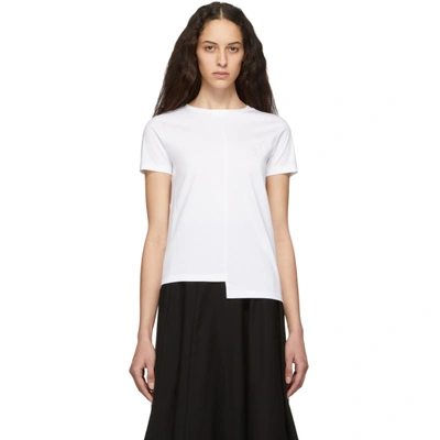 Loewe Asymmetric Logo-embroidered T-shirt In White