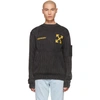 OFF-WHITE OFF-WHITE BLACK KNIT FLAMED BART SWEATER