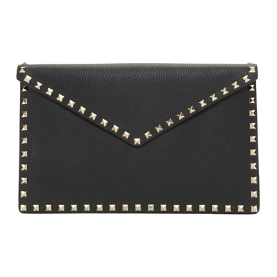 Valentino Garavani Rockstud Leather Envelope Pouch - Black