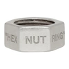 OFF-WHITE OFF-WHITE SILVER HEX NUT RING