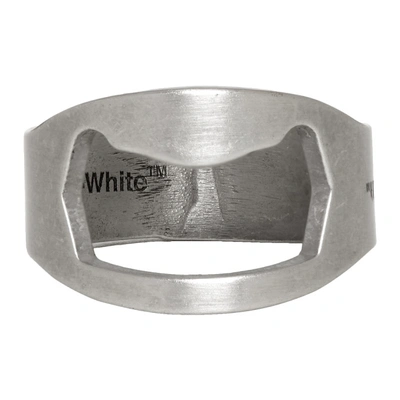 Off-white Silver Utility Ring In 9100 Silver
