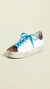 Golden Goose Hi Star Leather & Leopard Platform Sneakers In White/leopard