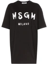 MSGM LOGO PRINT OVERSIZED COTTON T-SHIRT