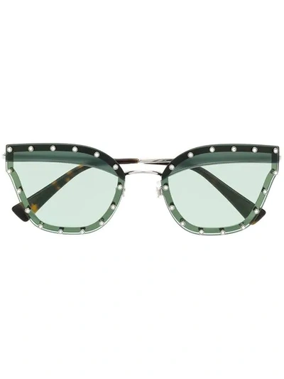 Valentino Cat Eye Sunglasses In Dark Blue