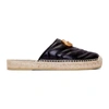 Gucci Leather Espadrille With Double G In Black