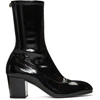 GUCCI GUCCI BLACK PATENT PRINTYL BOOTS