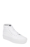 Vans Sk8 Hi Sneakers To Boot In Solid Colors In True White/ True White