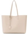 Saint Laurent Shopper Large Textured-leather Tote In Neutrals