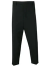 RICK OWENS CROPPED DROP CROTCH TROUSERS