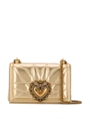 Dolce & Gabbana Medium Devotion Crossbody Bag In Gold