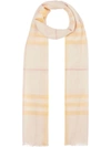 Burberry Lightweight Giant Check Wool & Silk Scarf In Pink