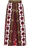 VALENTINO PRINTED COTTON AND LINEN-BLEND CULOTTES,3074457345633820641