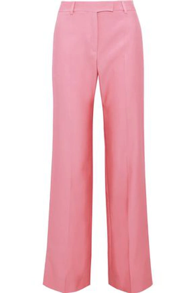 Valentino Cotton-blend Twill Wide-leg Trousers In Pink