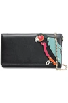 VALENTINO GARAVANI VALENTINO GARAVANI WOMAN STUDDED APPLIQUÉD LEATHER WALLET BLACK,3074457345620070140