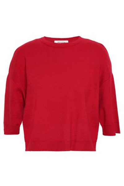 Valentino Woman Cropped Cashmere Jumper Red