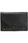 SARA BATTAGLIA SARA BATTAGLIA WOMAN PLISSÉ LEATHER ENVELOPE CLUTCH BLACK,3074457345620010154