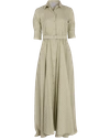 LUISA BECCARIA Stripe Maxi Shirt Dress