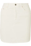 Grlfrnd White Blaire Split Pencil Skirt In Cream