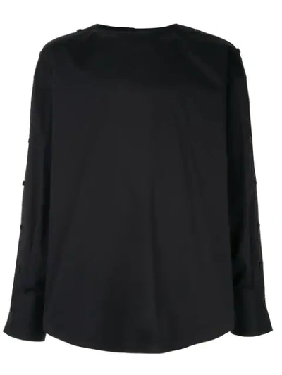 Wooyoungmi Oversized Collarless Shirt - 黑色 In Black