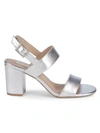 SAKS FIFTH AVENUE ERICA METALLIC BLOCK-HEEL SLINGBACK SANDALS,0400010116460